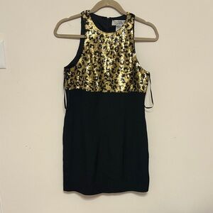 VTG Niteline Della Roufogali 100% Silk Cocktail Dress leopard sequin 90s size 6